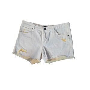 Kut From The Kloth Gidget Fray Shorts Butter Yellow Denim Size 6